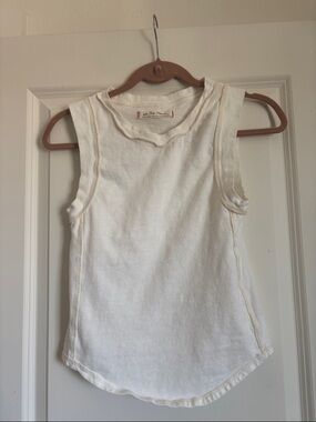 We The Free Cream Raw-Edge Sleeveless Tank